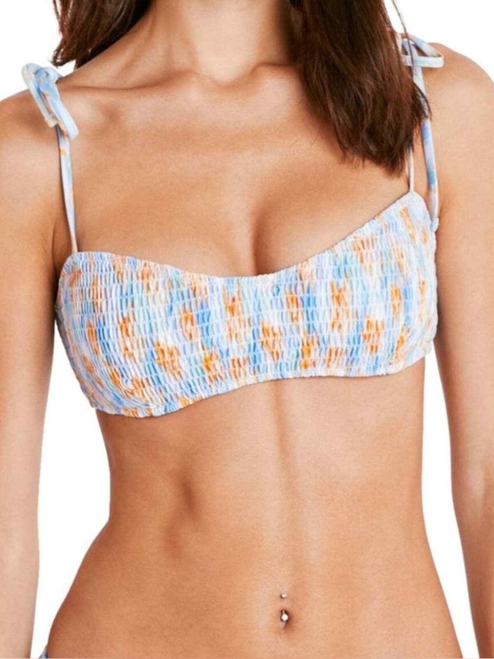 Tanya Taylor Watercolor Smocked Bikini Size Large  Summer Beach Vacation